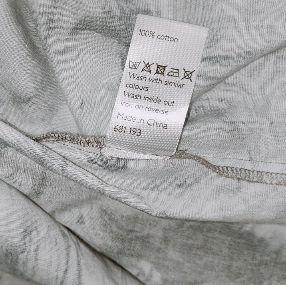 Kin Grey Dress Size UK 12 Marble Print Oversized Lagenlook Pockets Cotton Artsy - Picture 9 of 9